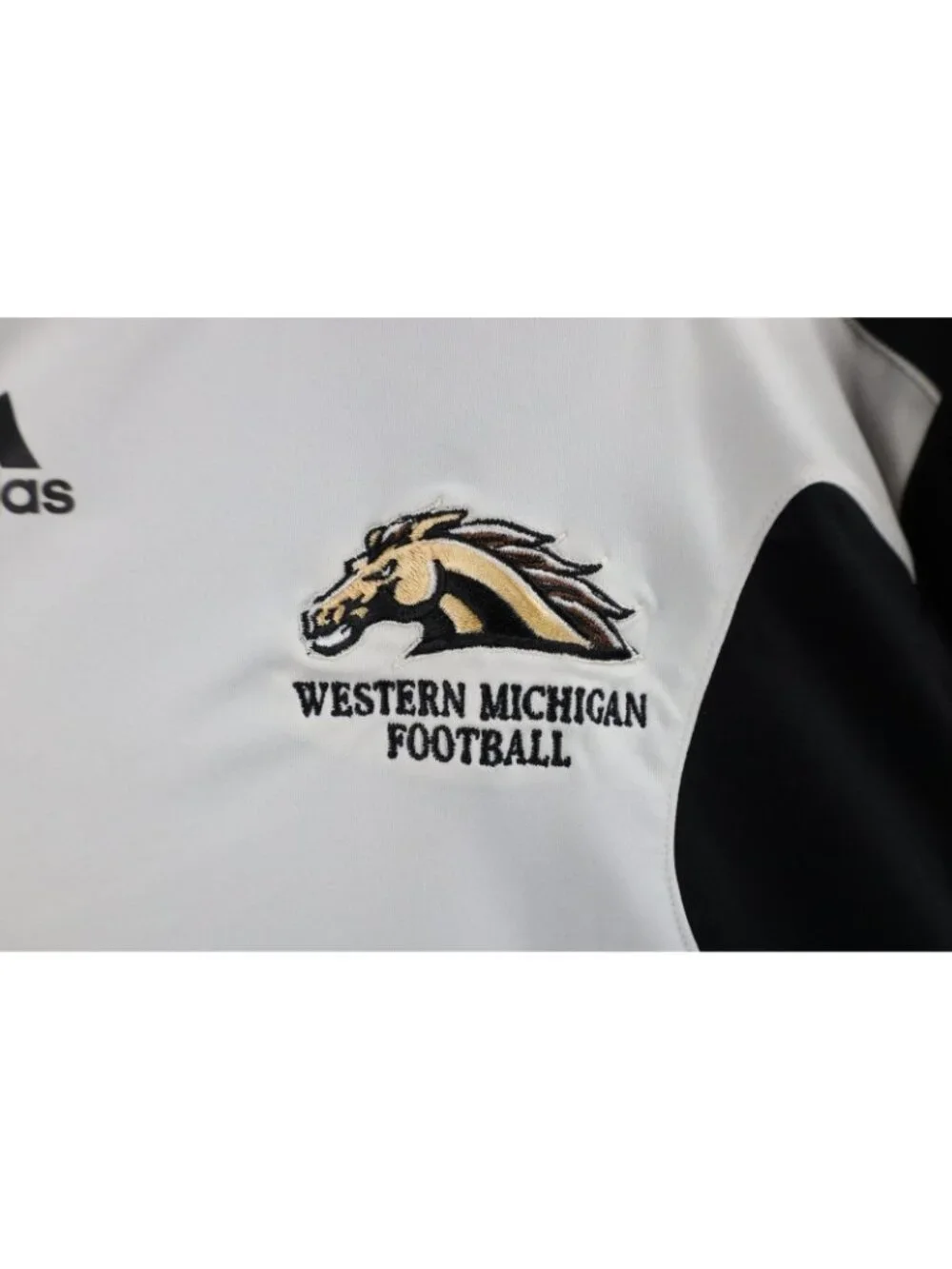 Adidas Mens XL Team Issued Western Michigan University Football T-Shirt White
